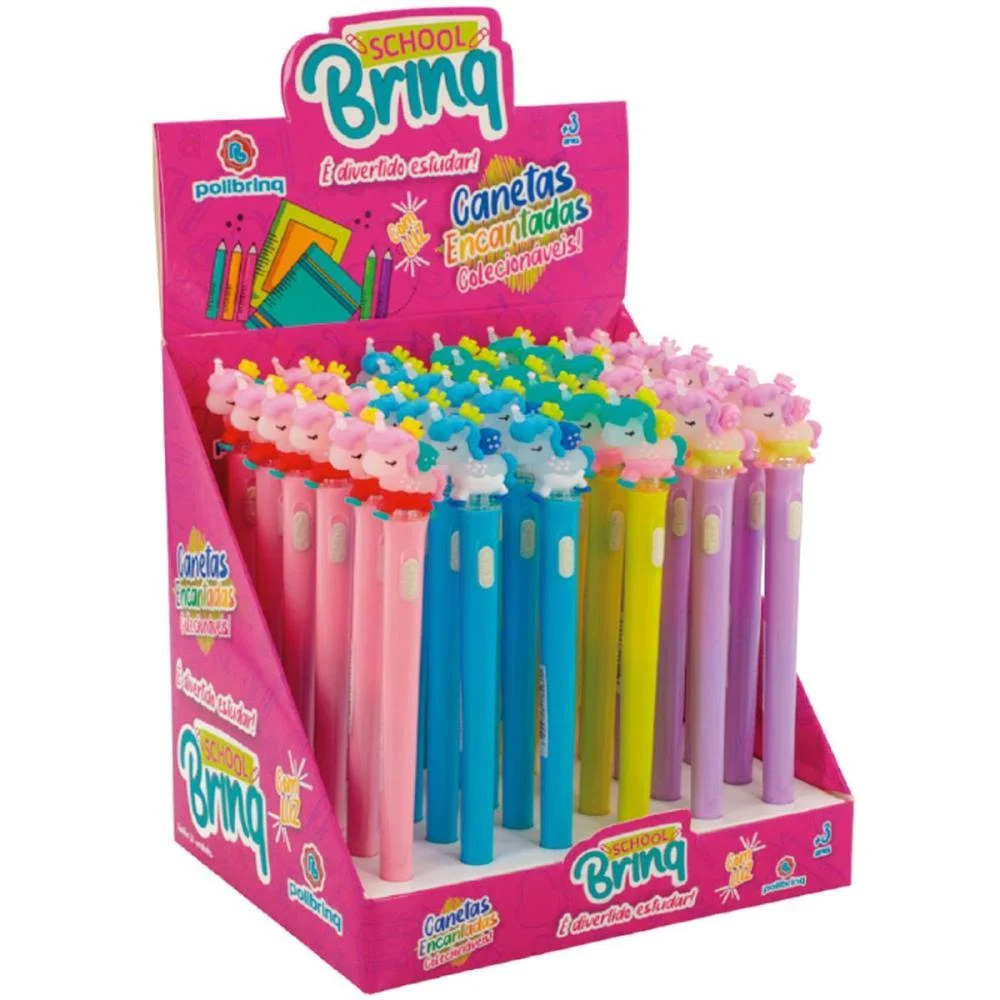 CANETA ESFEROGRAFICA COM LUZ UNICORNIO POLIBRINQ (DP.C/20)