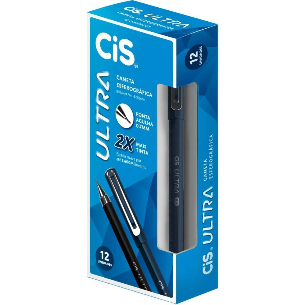 CANETA ESFEROGRAFICA CIS ULTRA 0.7MM AZ SERTIC (CX.C/12)