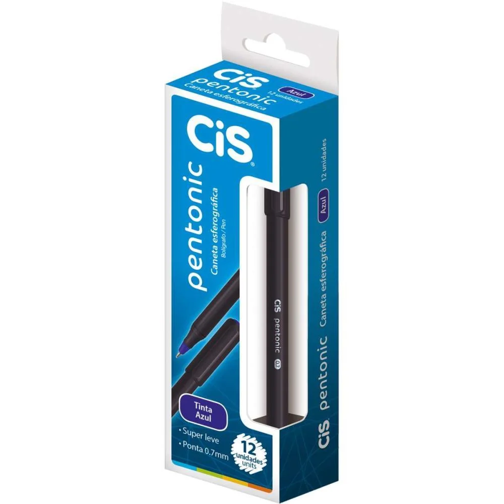 CANETA ESFEROGRAFICA CIS PENTONIC 0,7MM AZUL SERTIC (CX.C/12)
