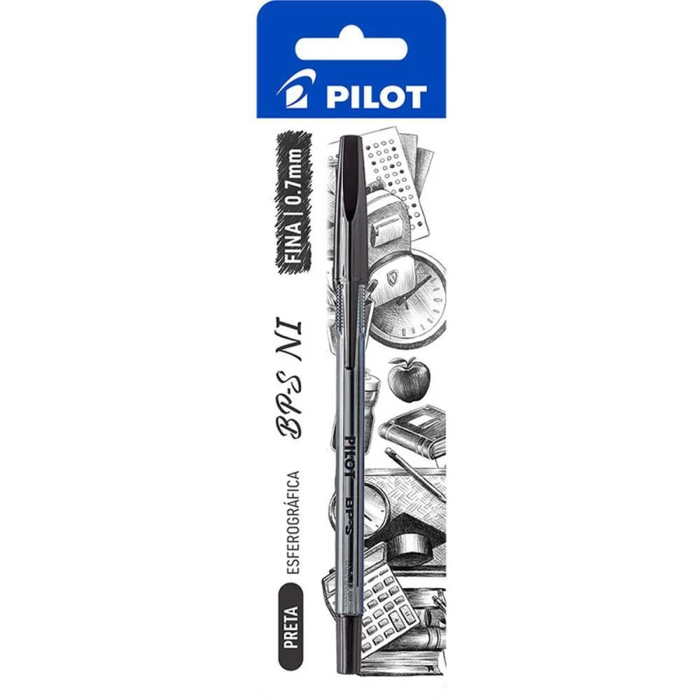 CANETA ESFEROGRAFICA BP-S 0.7 PRETA PILOT (BLISTER)