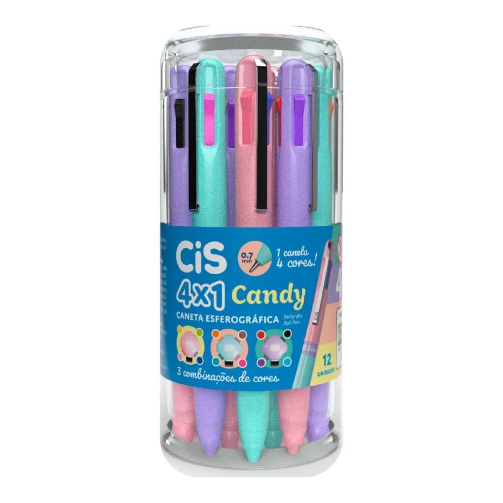 CANETA ESFEROGRAFICA CIS 4X1 CANDY 0.7MM (S) SERTIC (POTE-12)