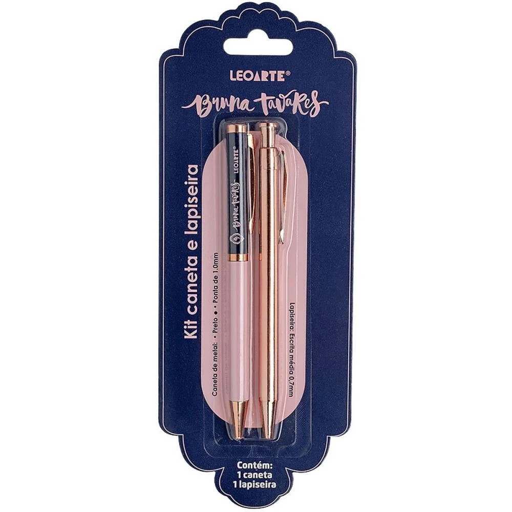 CANETA ESFEROGRAFICA BRUNA TAVARES KIT C/LAPISEIRA LEONORA (BL.C/02)