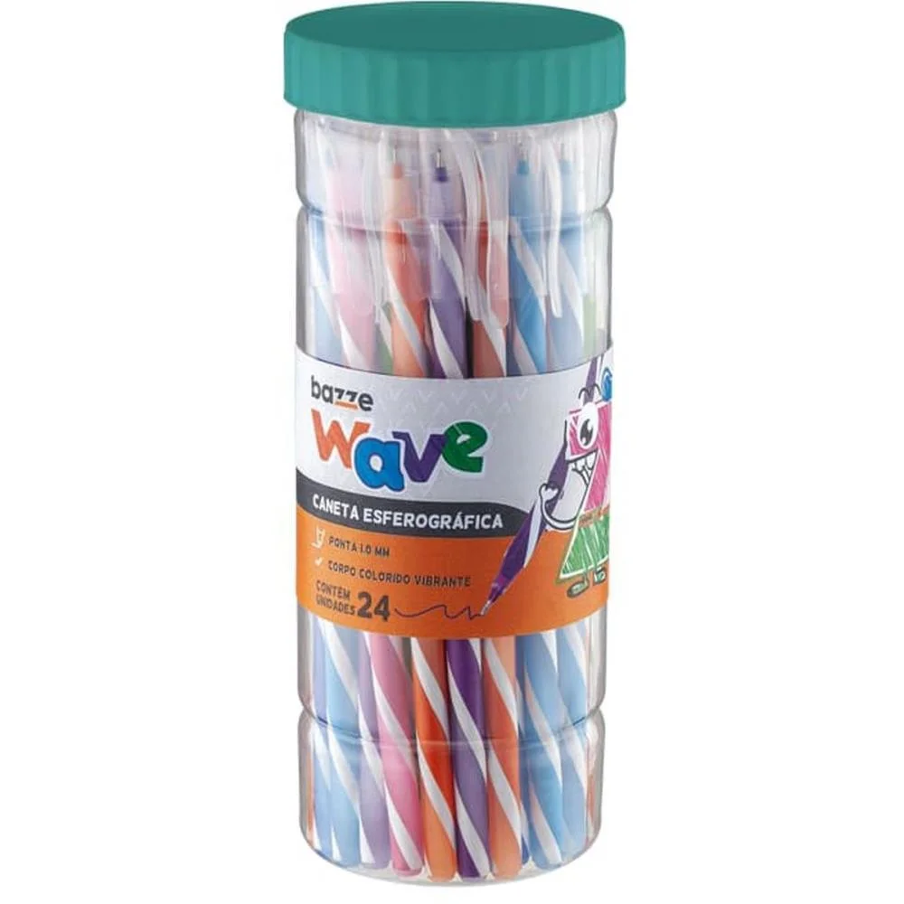 CANETA ESFEROGRAFICA BAZZE WAVE 1.0MM 6CORES SUMMIT (POTE-24)
