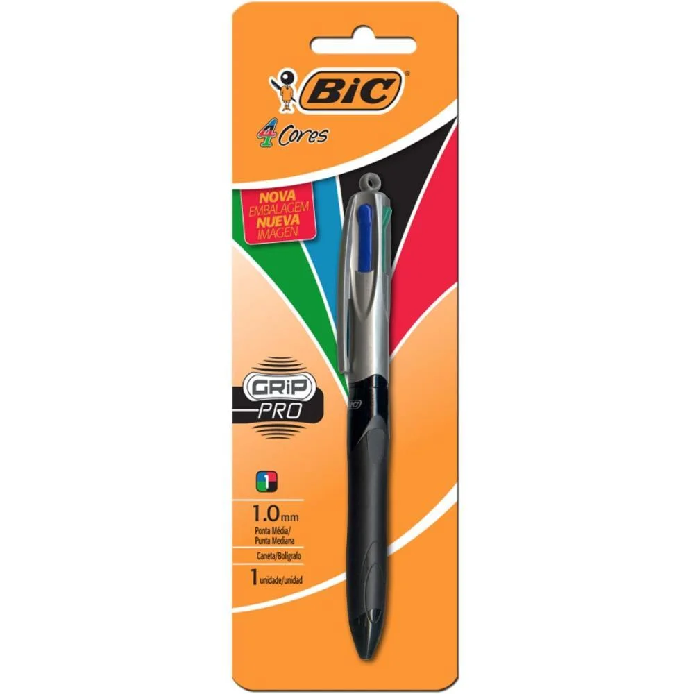 CANETA ESFEROGRAFICA BIC 4 CORES GRIP PRO BIC (BLISTER)