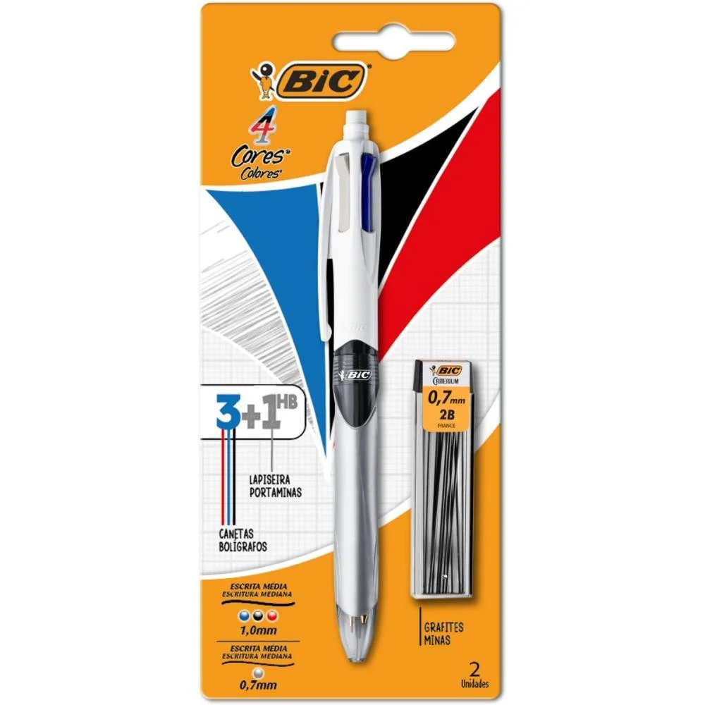 CANETA ESFEROGRAFICA BIC 4 COR+LAP+GRAF 0.7MM BIC (BLISTER)