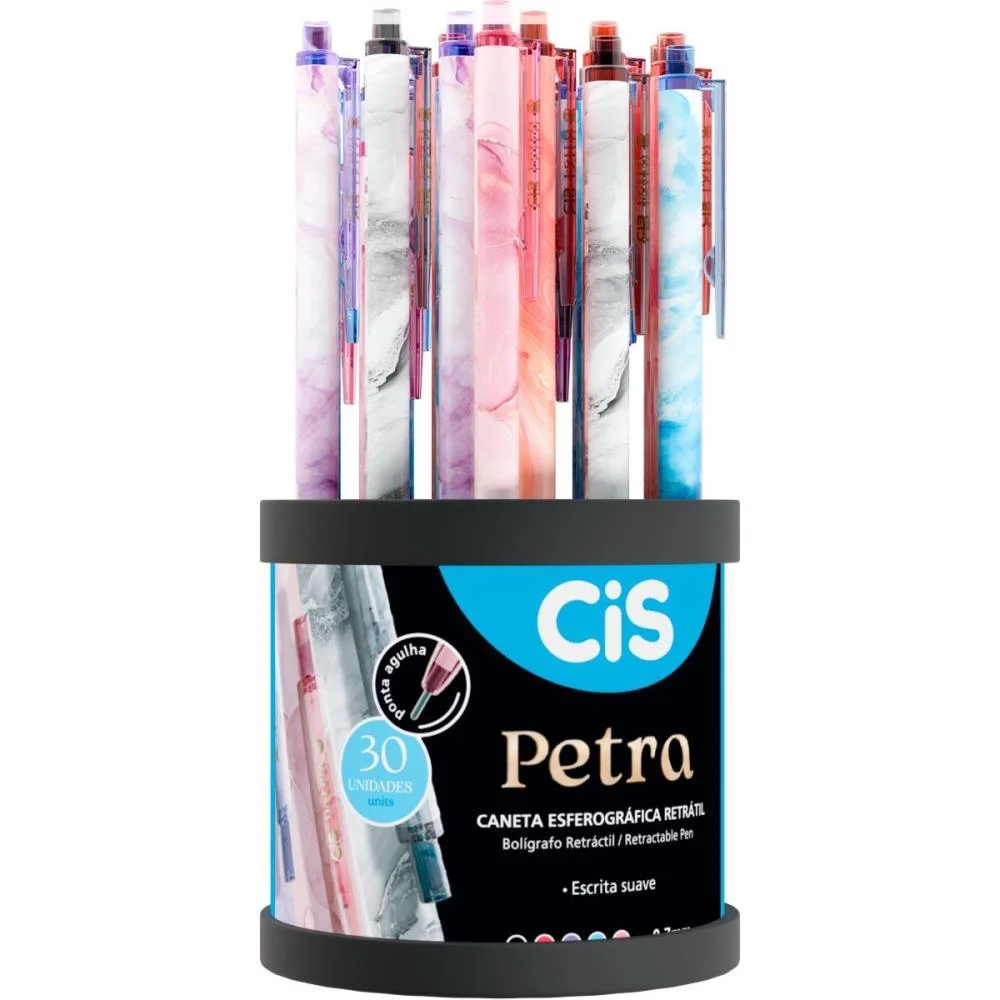 CANETA ESFEROGRAFICA RETRATIL CIS PETRA 0.7MM 5 CORES (S) SERTIC (DP.C/30)