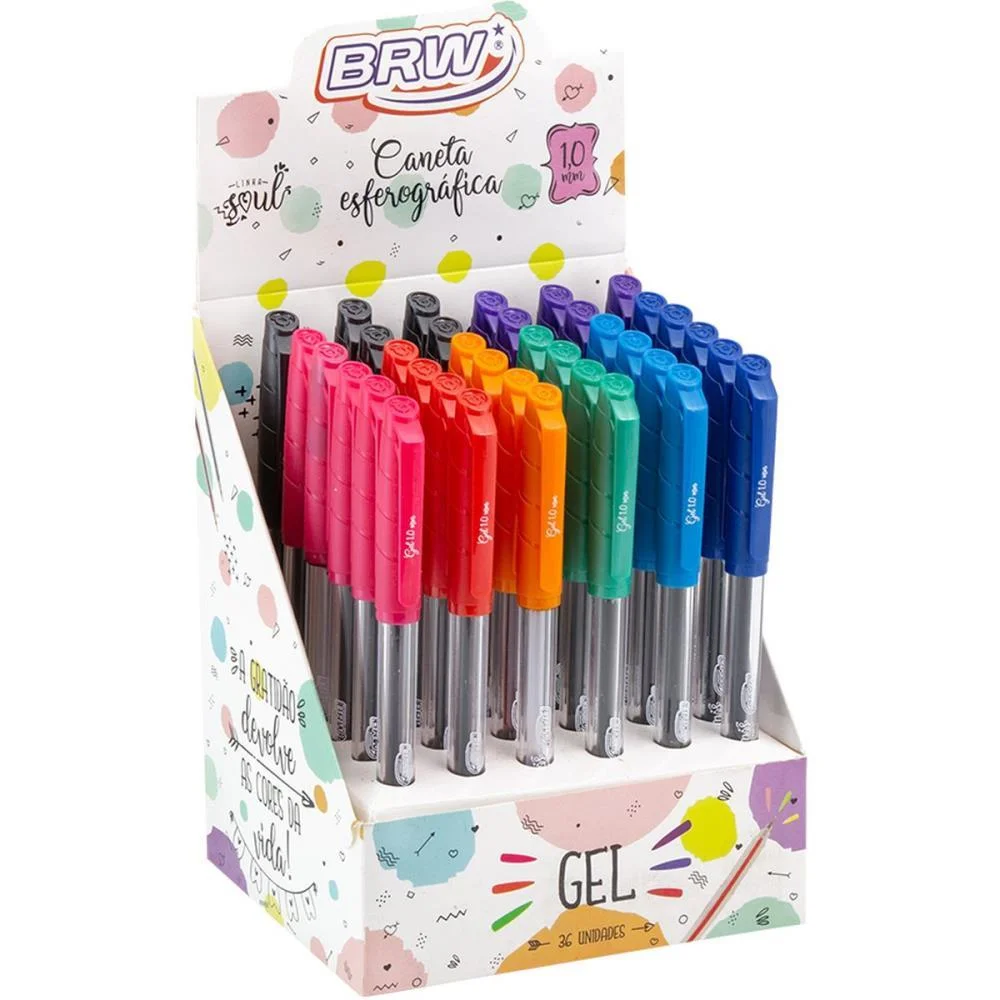 CANETA GEL SOUL GEL 8CORES (S) BRW (DP.C/36)