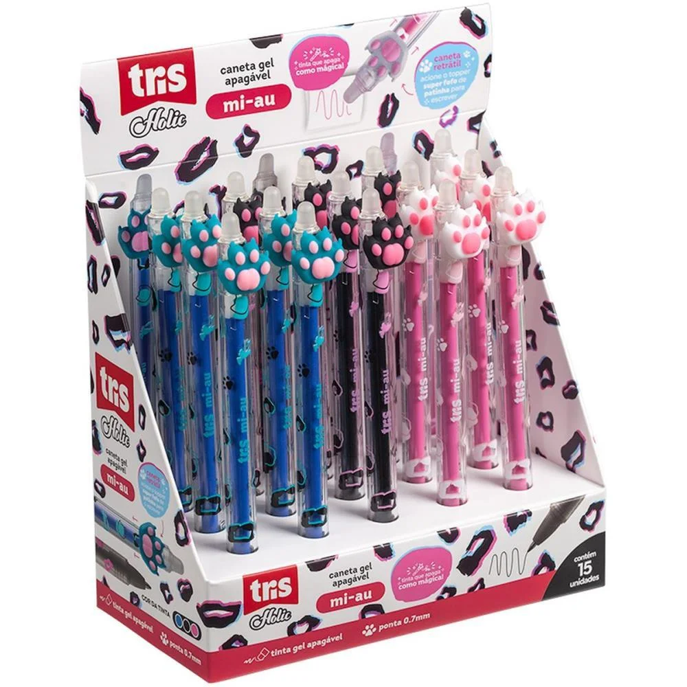 CANETA GEL TRIS MI-AU AZ/PT/RS APAG.RETRA SUMMIT (DP.C/15)