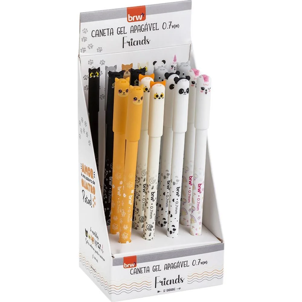 CANETA GEL DIVERT GEL FRIEND APAG 0.7MM(S BRW (DP.C/12)