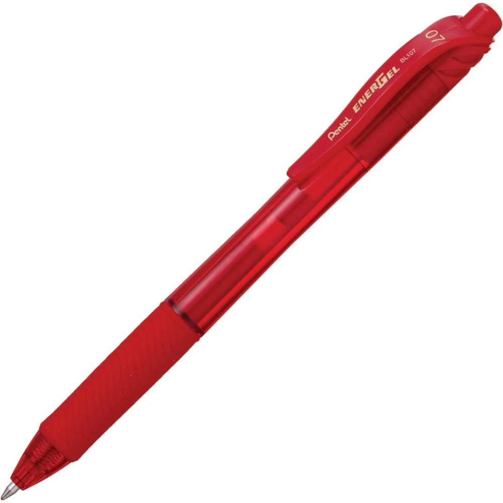 CANETA GEL ENERGEL RETRATIL 0.7MM VERM PENTEL (CX.C/12)