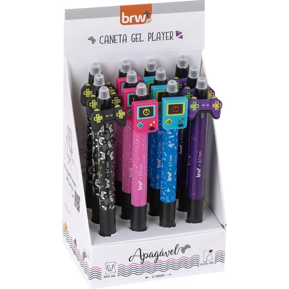 CANETA GEL DIVERT GEL PLAYER APA.0.7MM 4M BRW (DP.C/12)