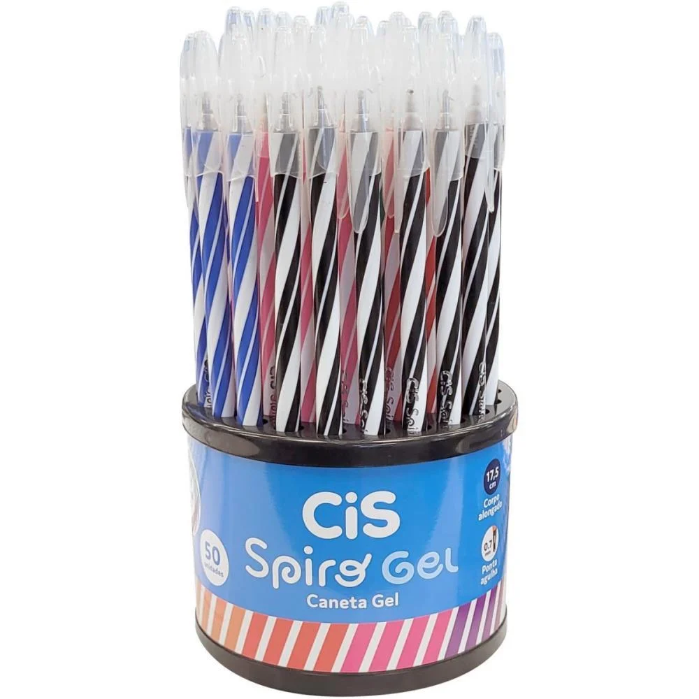 CANETA GEL CIS SPIRO 0,7MM CORES SORTIDAS SERTIC (DP.C/50)