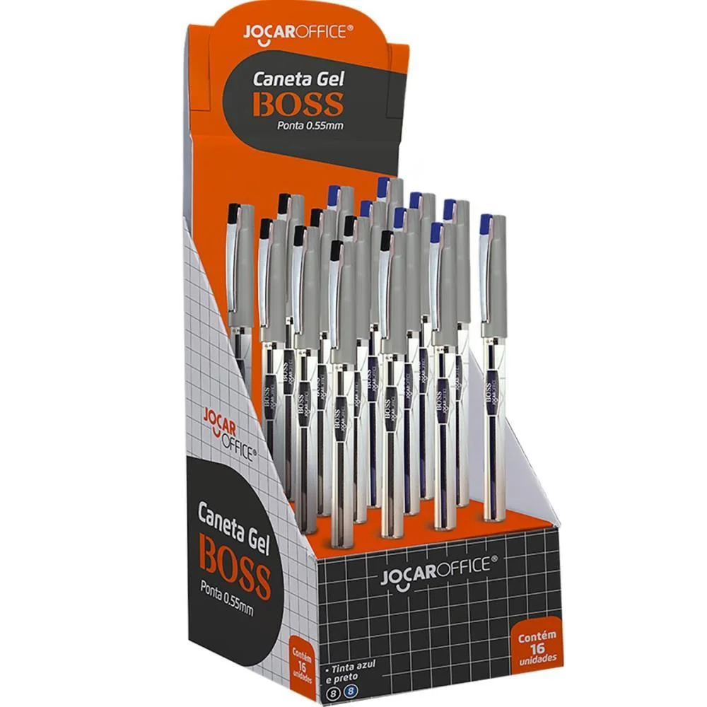 CANETA GEL JOCAR BOSS 0.55MM AZ-PT LEONORA (DP.C/16)