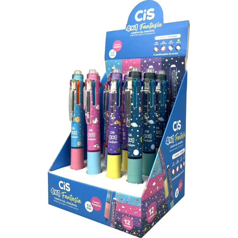 CANETA GEL CIS FANTASIA 4X1 0.5MM APAG (S SERTIC (DP.C/12)