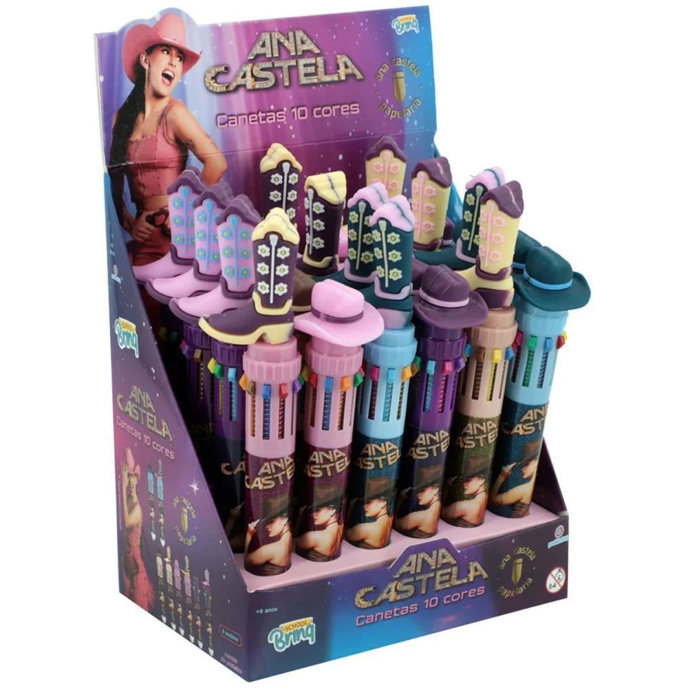 CANETA GEL ANA CASTELA 10EM1 (S) POLIBRINQ (DP.C/24)