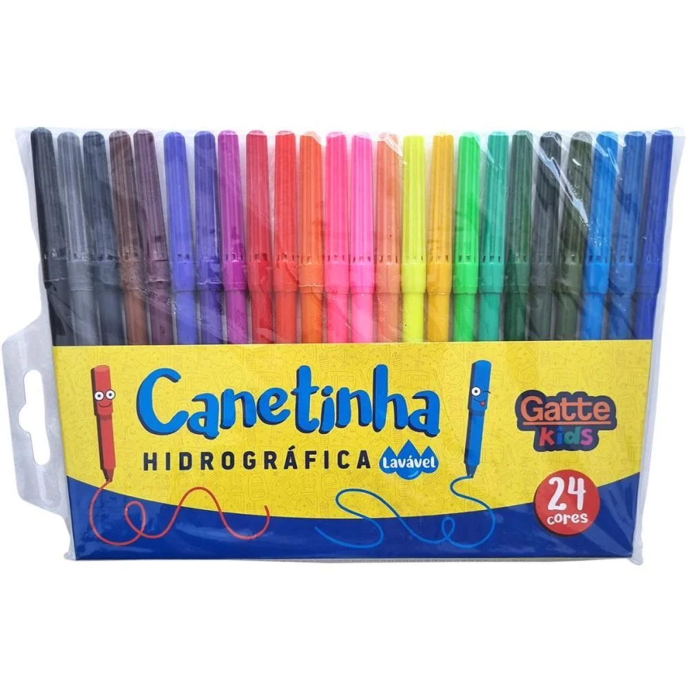CANETA HIDROGRAFICA HIDROCOR KIDS 24 CORES MAKE+ (PCT.C/06)