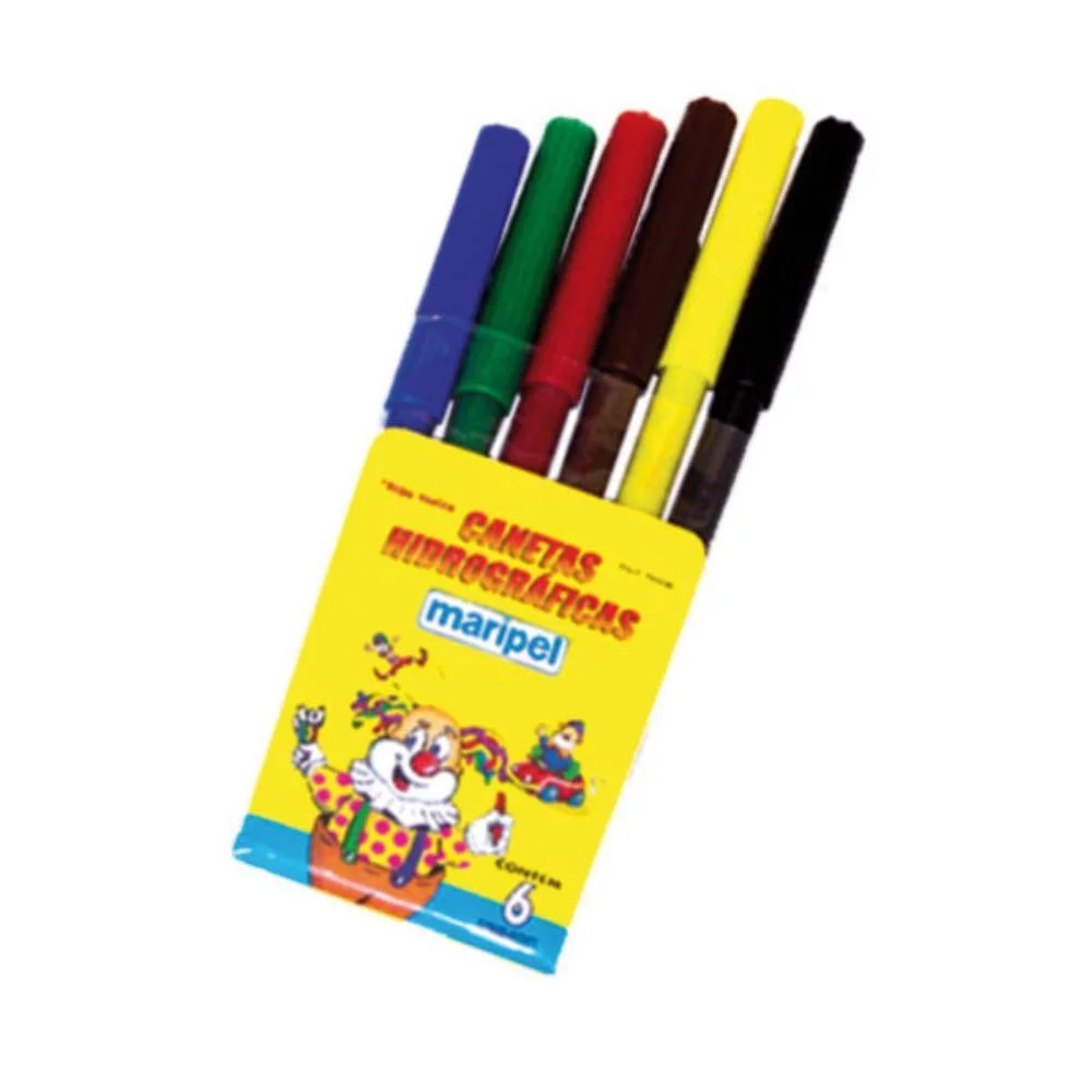 CANETA HIDROGRAFICA 06 CORES MARIPEL (PCT.C/12)