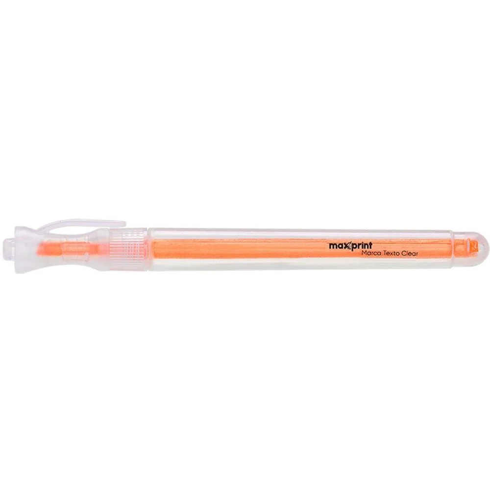 CANETA MARCA TEXTO CLEAR LARANJA MAXPRINT (CX.C/12)