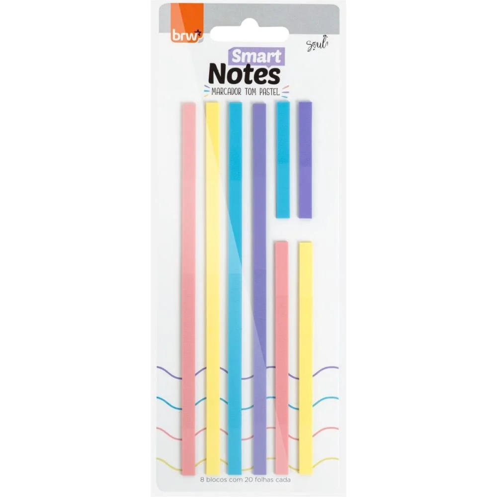 CANETA MARCA TEXTO FITA PASTEL 8BLOCOS 20F BRW (BLISTER)