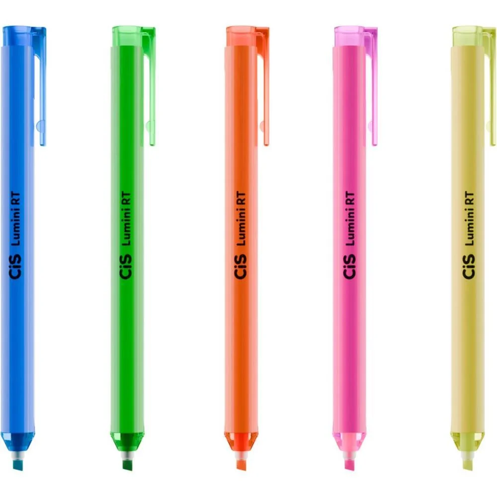 CANETA MARCA TEXTO CIS LUMINI RETRATIL 5 CORES SERTIC (DP.C/18)