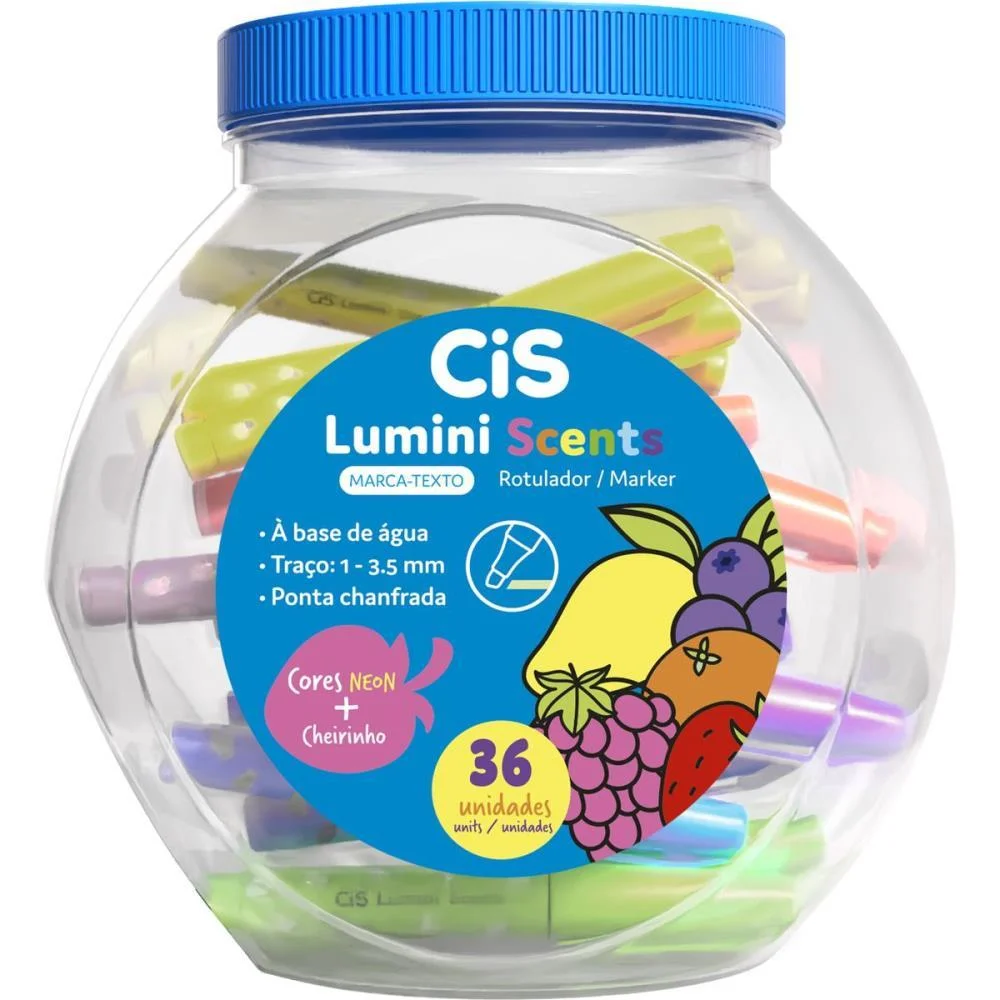 CANETA MARCA TEXTO CIS LUMINI SCENTS MINI NEON (S SERTIC (POTE-36)