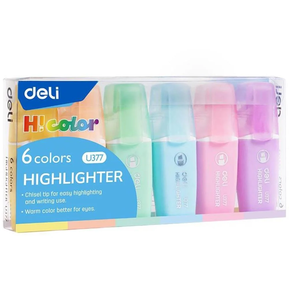 CANETA MARCA TEXTO HIGHLIGHTER MINI 1-5MM 6 CORES DELI (BL.C/06)