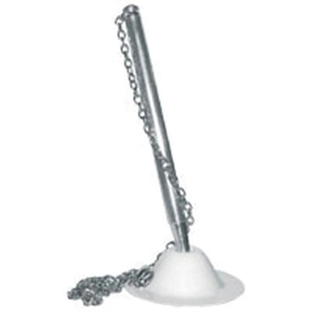 CANETA PARA BALCAO CHAPEU POLIDA C/SUPORTE BRANCO CANETA FIXA (UNIDADE)