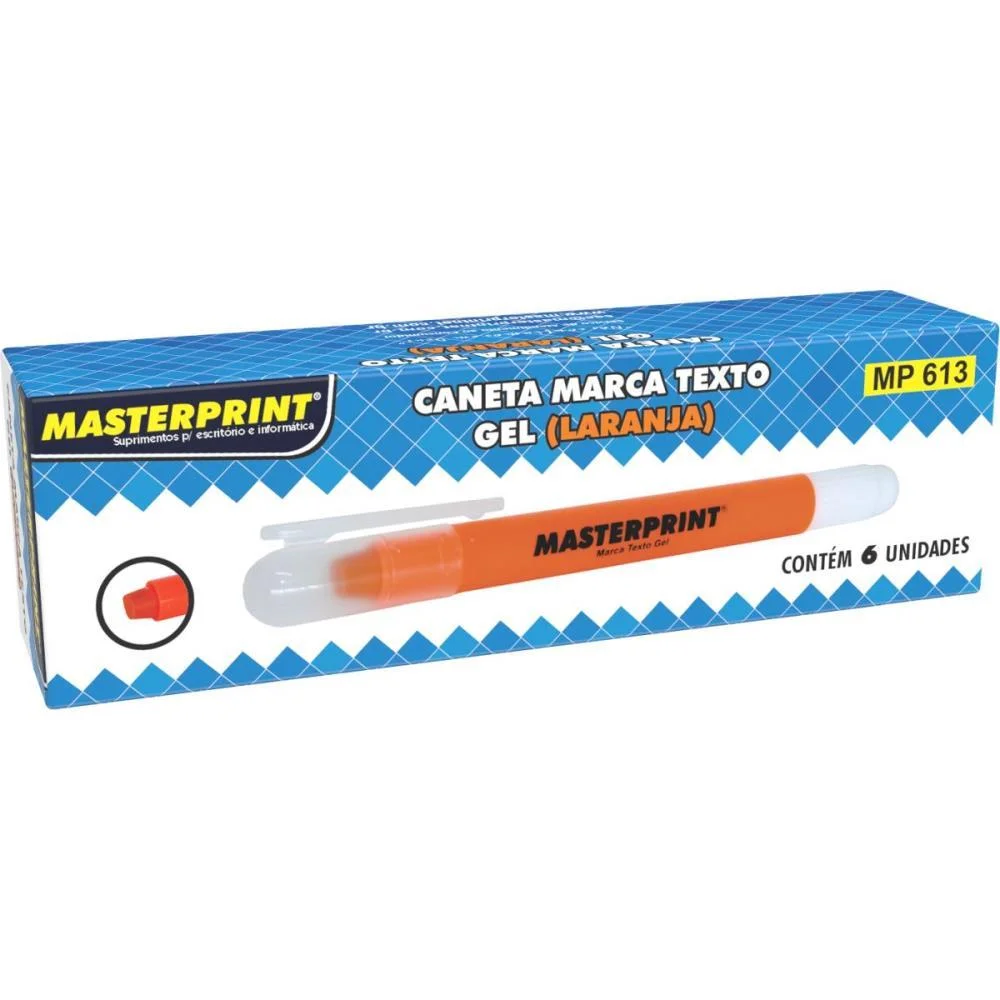 CANETA MARCA TEXTO GEL MP 613 LARANJA GEL MASTERPRINT (CX.C/06)