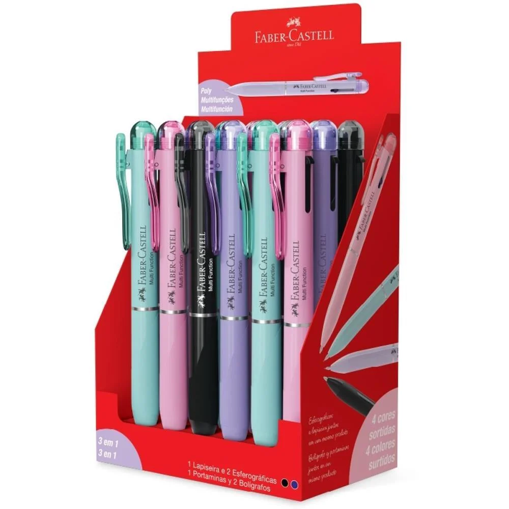 LAPISEIRA 0.7MM POLY LAPISEIRA/CANETA 3EM1 MIX FABER-CASTELL (DP.C/18)