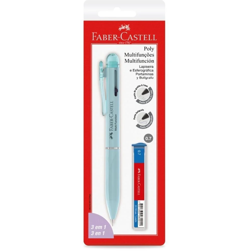 LAPISEIRA 0.7MM POLY LAPISEIRA/CANETA 3EM1 MIX FABER-CASTELL (CX.C/24)