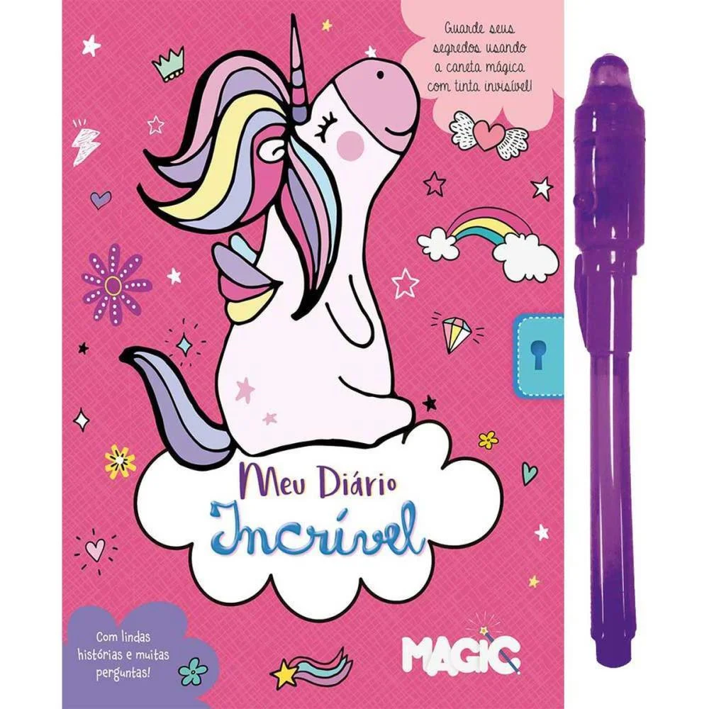 DIARIO UNICORNIOS PEQUENO 12X15CM 48P MAGIC KIDS (UNIDADE)