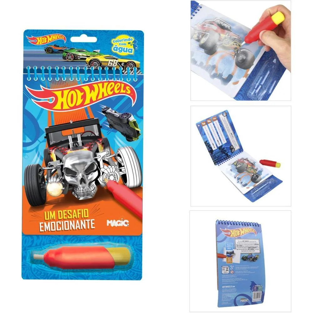 LIVRO AQUABOOK HOT WHEELS 24X14CM 10PAGS. MAGIC KIDS (UNIDADE)