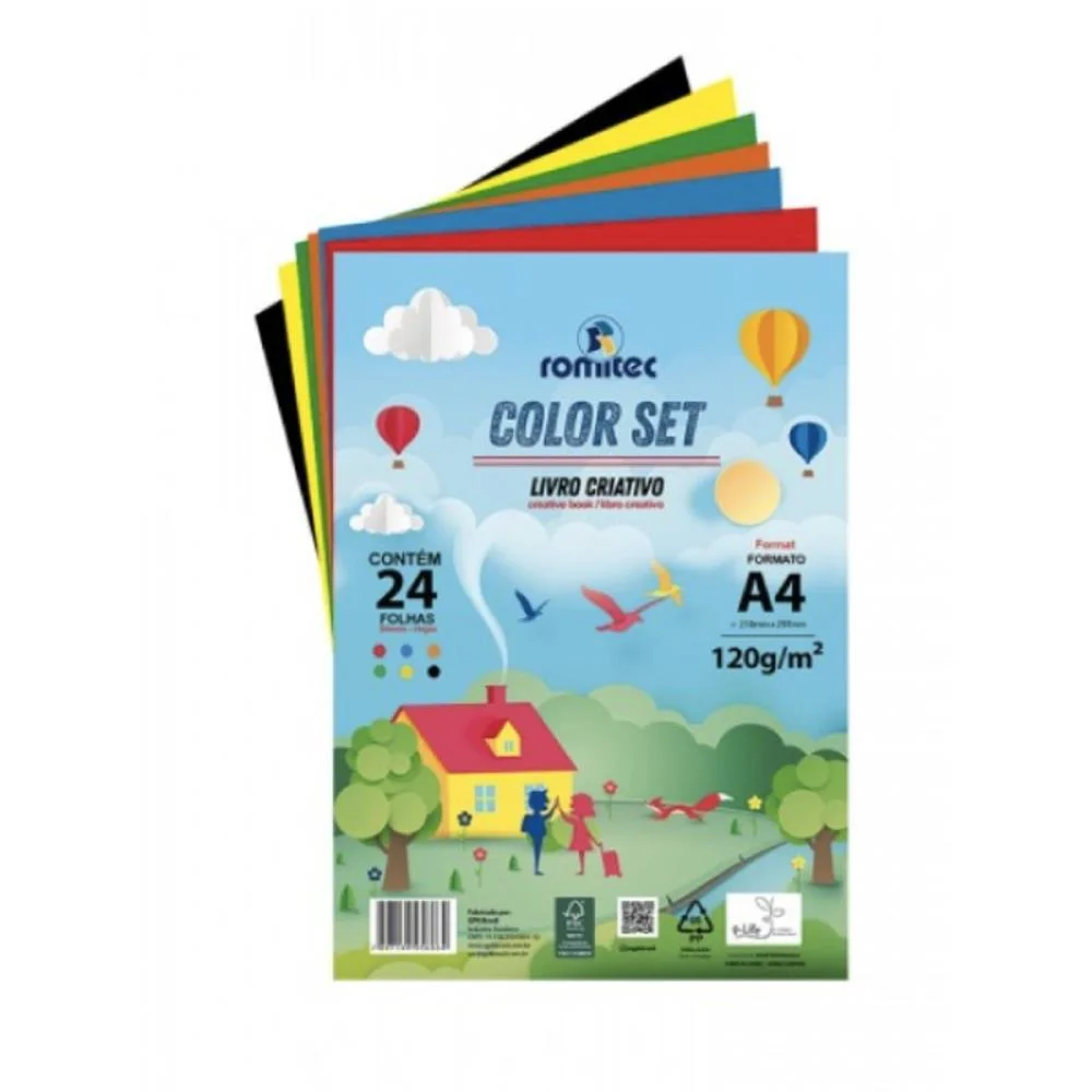 BLOCO PARA EDUCACAO ARTISTICA LIVRO COLOR SET A4 120G 24FL ROMITEC (UNIDADE)