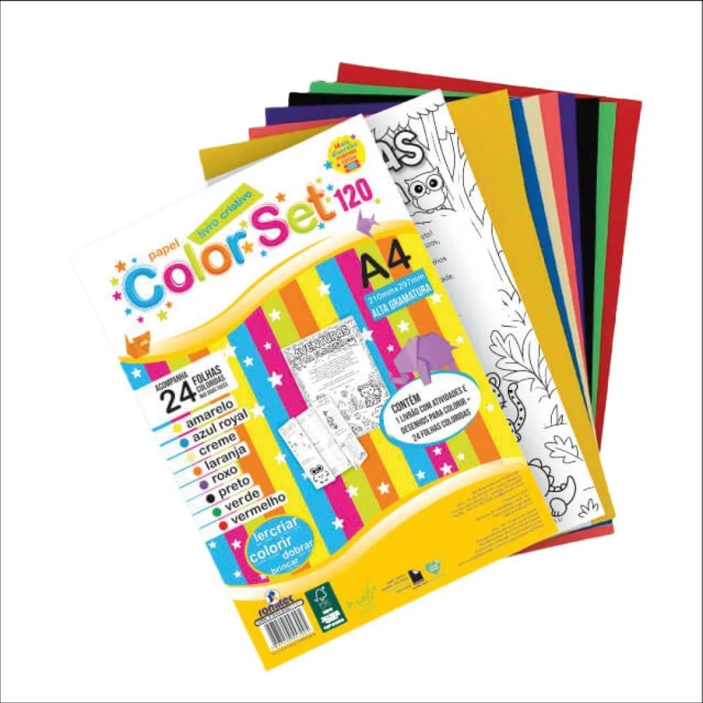 BLOCO PARA EDUCACAO ARTISTICA COLOR SET C/LIVRO A4 120G 24FL ROMITEC (UNIDADE)