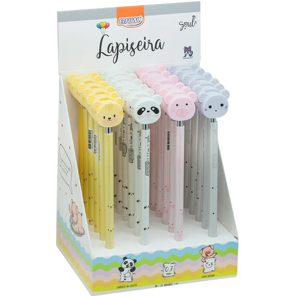 LAPISEIRA 0.7MM ZOO PLASTICA 4 MODELOS BRW (DP.C/24)