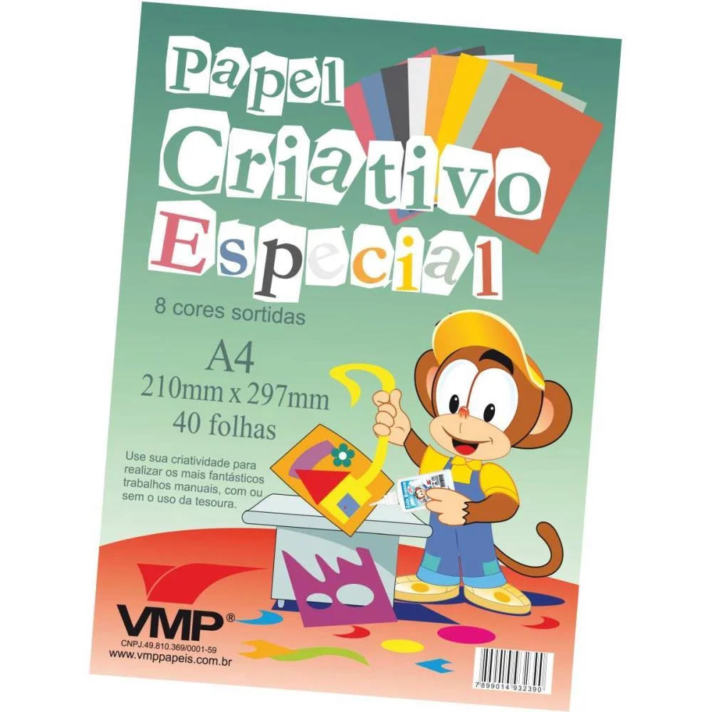 BLOCO PARA EDUCACAO ARTISTICA ESPECIAL A4 8CORES 40F.60G V.M.P. (PACOTE)