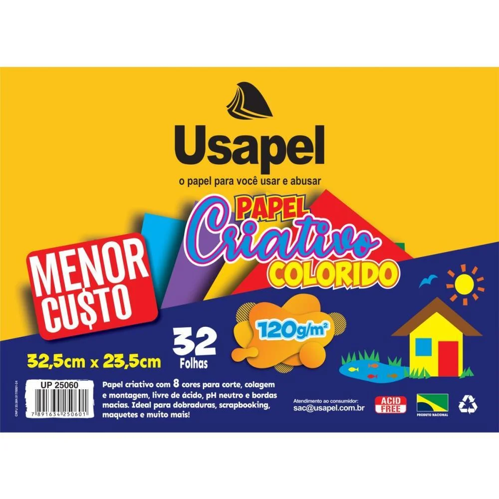 BLOCO PARA EDUCACAO ARTISTICA USAPEL 8COR.325X235 120G 32FLS FILIPERSON (BLOCO)