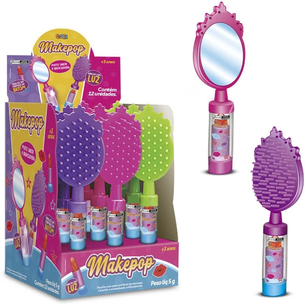 Doce Makepop Pirulito Formato Batom Colore C/ 12 Unidades - imagem 2