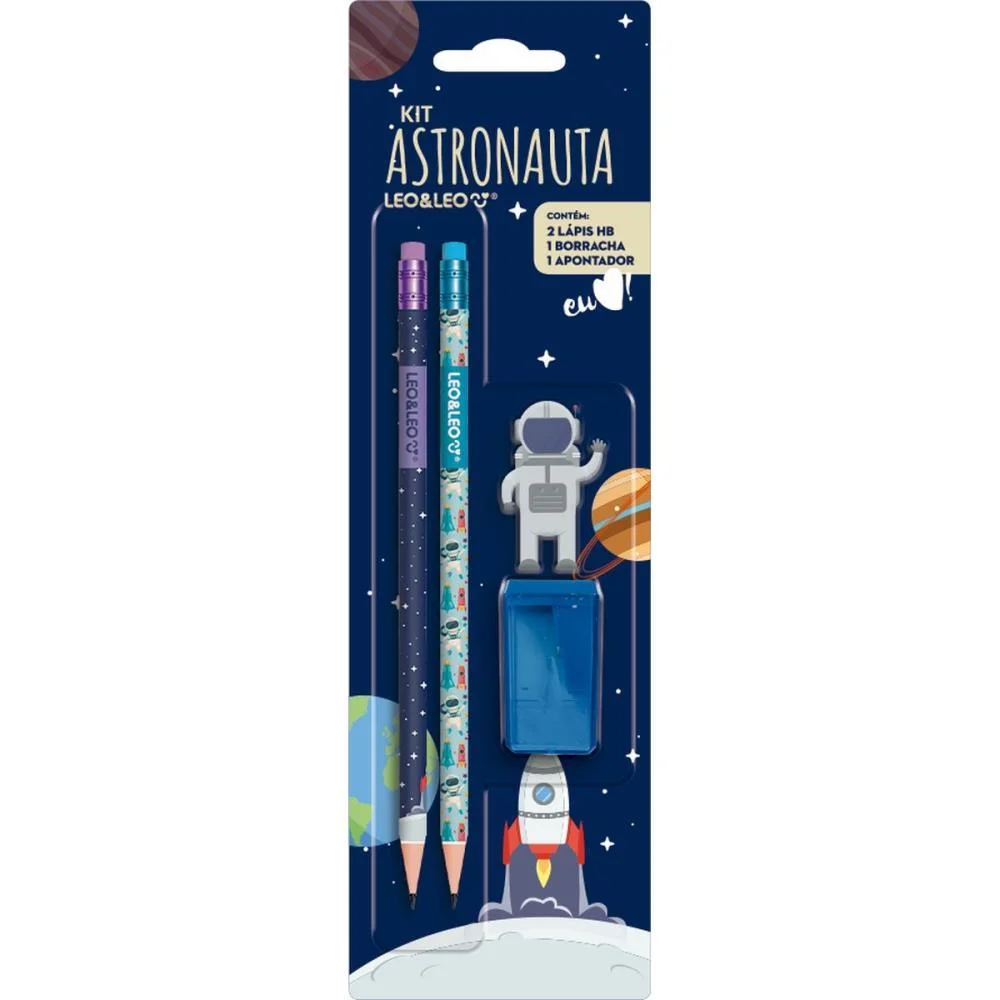 Kit Escolar Astronauta Hb C/04 Pecas Leonora (Blister) - imagem 2