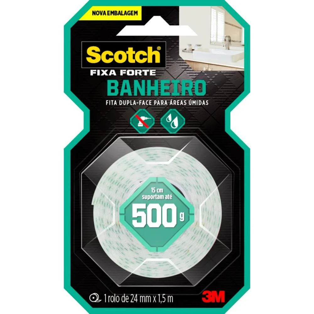 Fita Fixa Forte Banheiro 24Mmx1,5M 3M - imagem 2