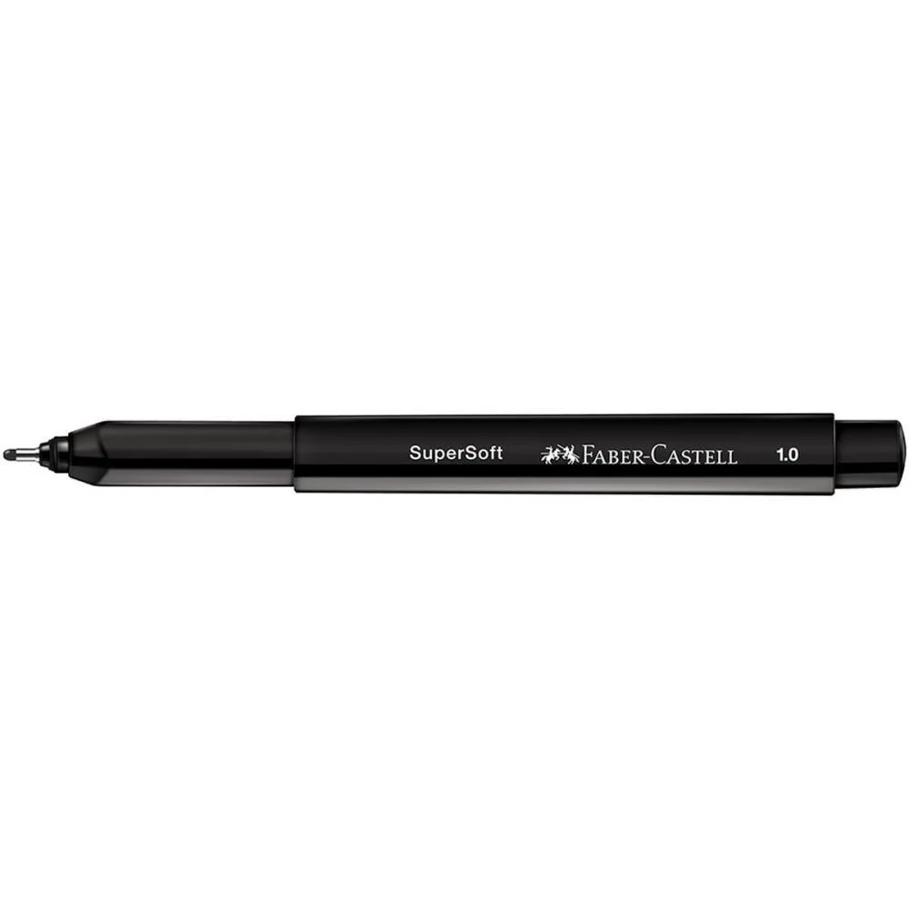 Caneta Com Ponta Porosa Supersoft Pen 1.0Mm Preta Faber-Castell (Cx.c/12) - imagem 4