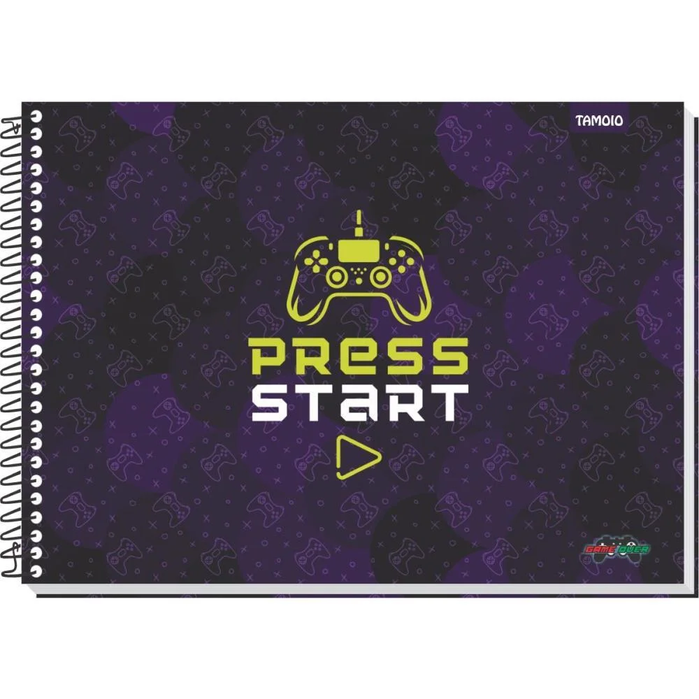 Caderno Desenho Univ Capa Dura Game Over 48F Espiral Tamoio (Pct.c/04) - imagem 7
