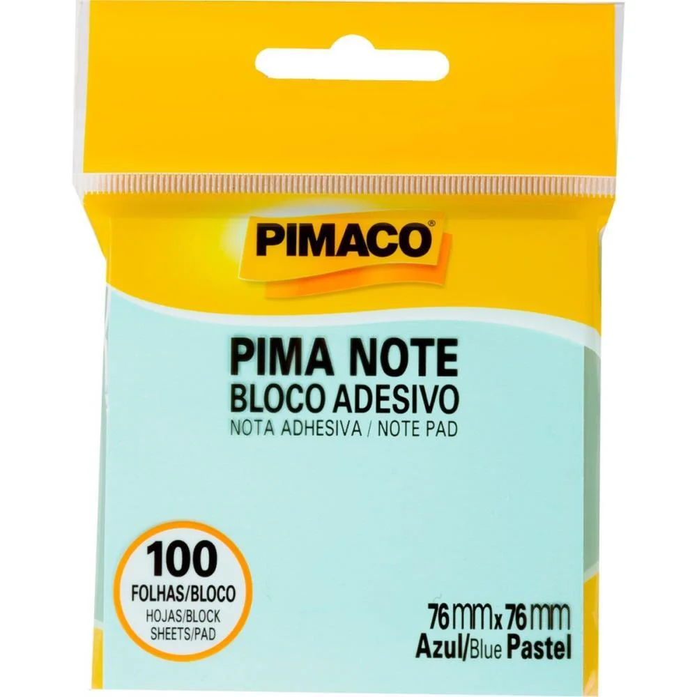 Bloco De Recado Autoadesivo Pimanote Azul 76X76Mm 100Fls Pimaco (Unidade) - imagem 3