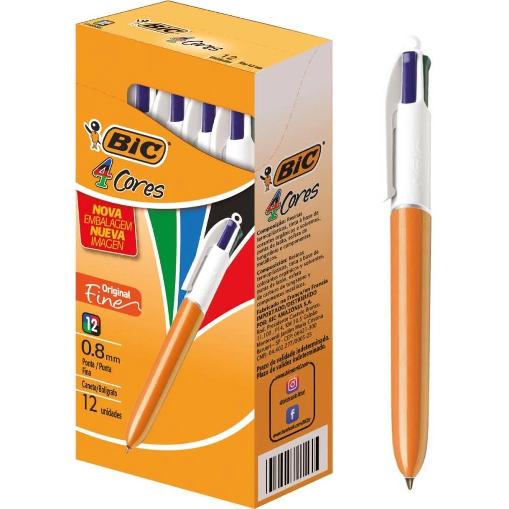 Caneta Esferografica Bic 4 Cores Fine Bic (Cx.c/12) - imagem 3