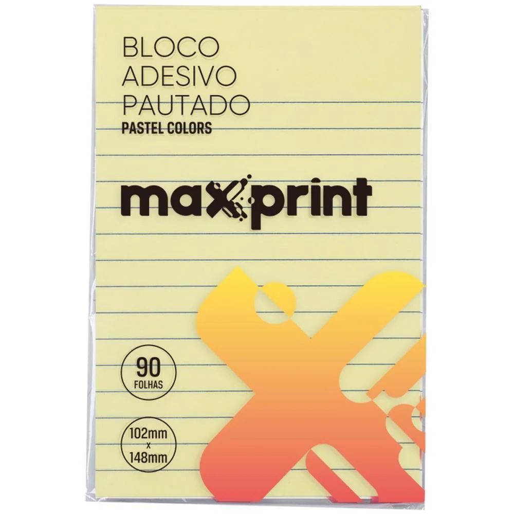 Bloco De Recado Autoadesivo 148X102Mm Pautado Pastel Color Maxprint (Unidade) - imagem 2
