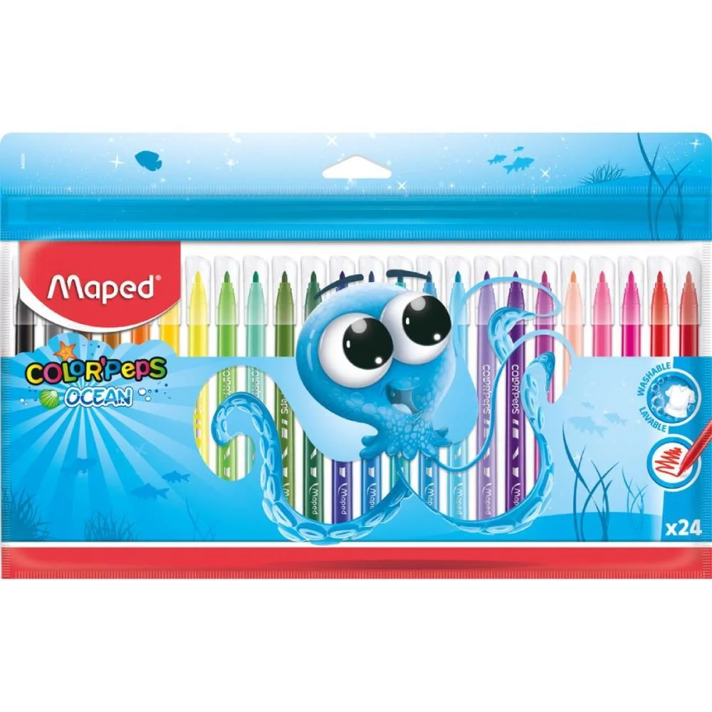 Caneta Hidrografica Ocean Polvo 24 Cores Maped (Pct.c/06) - imagem 2
