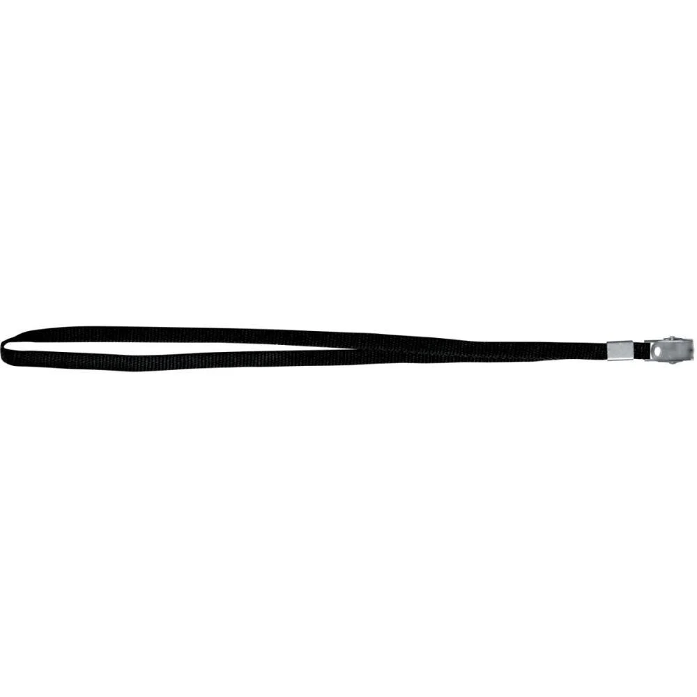 Cordao Para Cracha Tecido Preto C/Jacare Reflex (Pct.c/10) - imagem 2