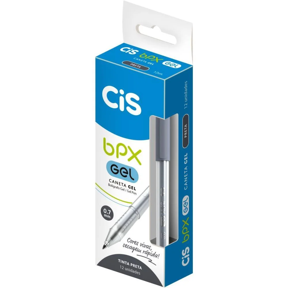 Caneta Gel Cis Bpx Gel 0.7Mm Preta Sertic (Cx.c/12) - imagem 3