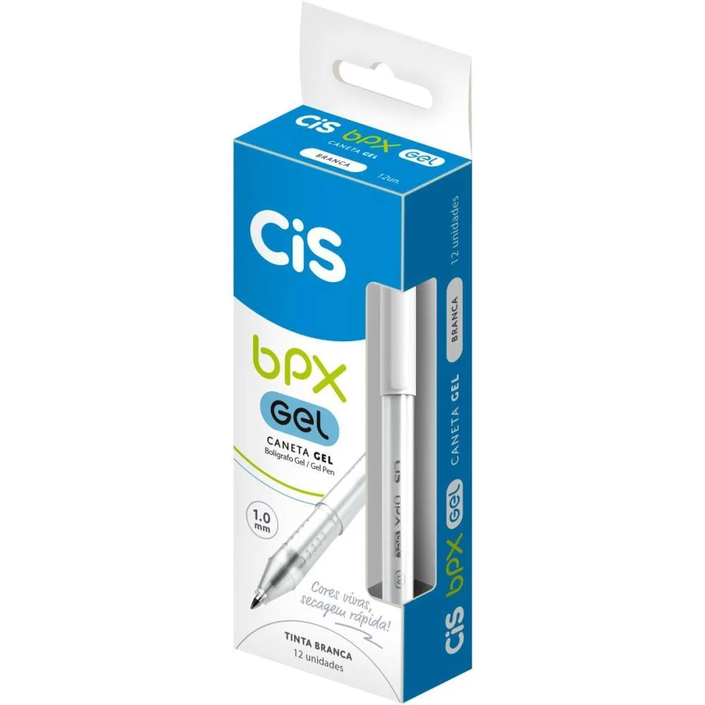 Caneta Gel Cis Bpx Gel 1.0Mm Branco Sertic (Cx.c/12) - imagem 2
