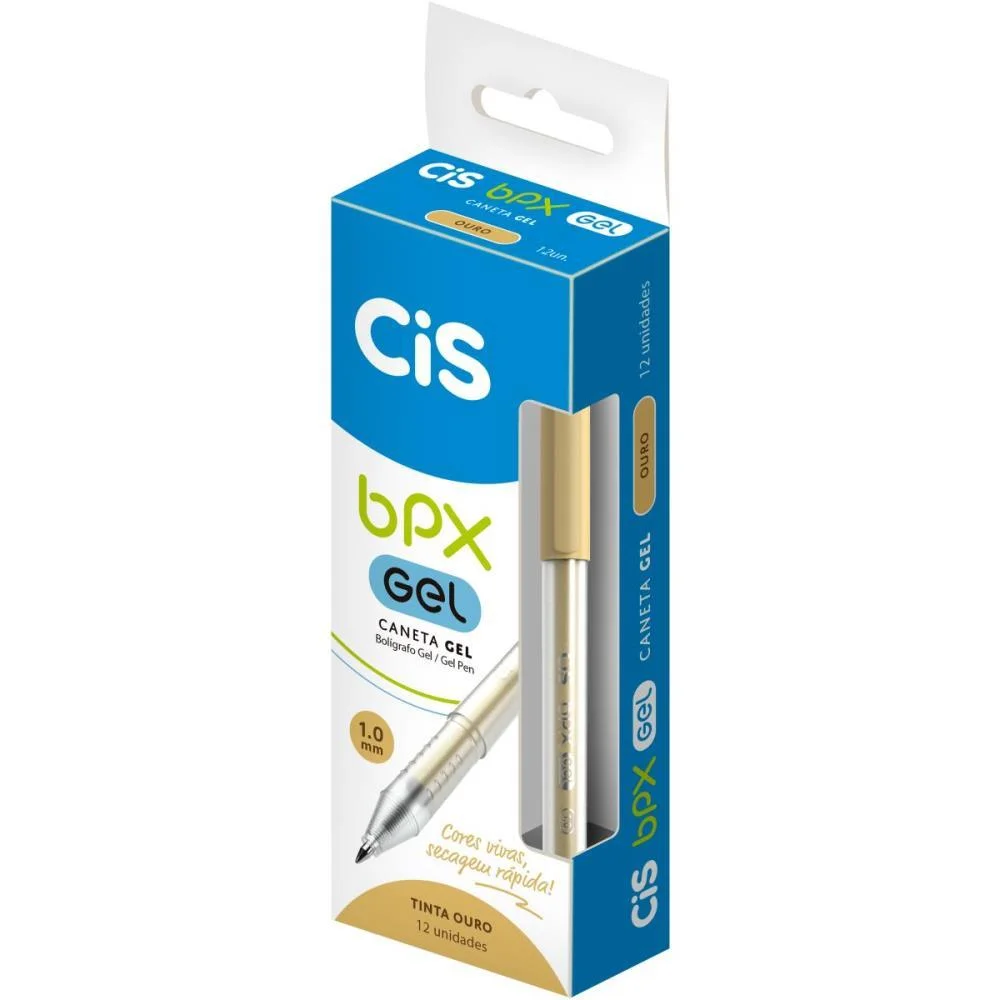 Caneta Gel Cis Bpx Gel 1.0Mm Ouro Sertic (Cx.c/12) - imagem 3